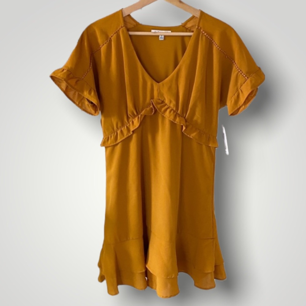 NEW✨ Mustard Yellow Short-Sleeved Dress